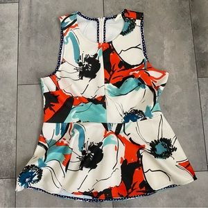 Anthropologie akemi + Kim pani peplum floral tank blouse S
